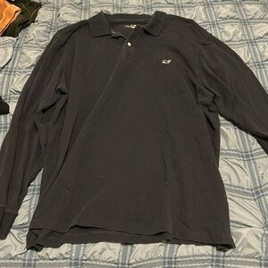 Vineyard Vines Long Sleeve Navy Blue Polo Shirt (Size XXL)